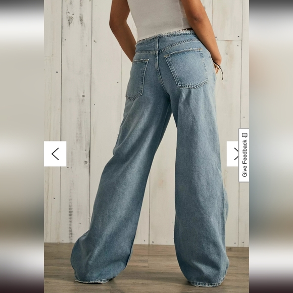 Wide Leg Puddle Light Blue Jeans - Picture 5 of 12